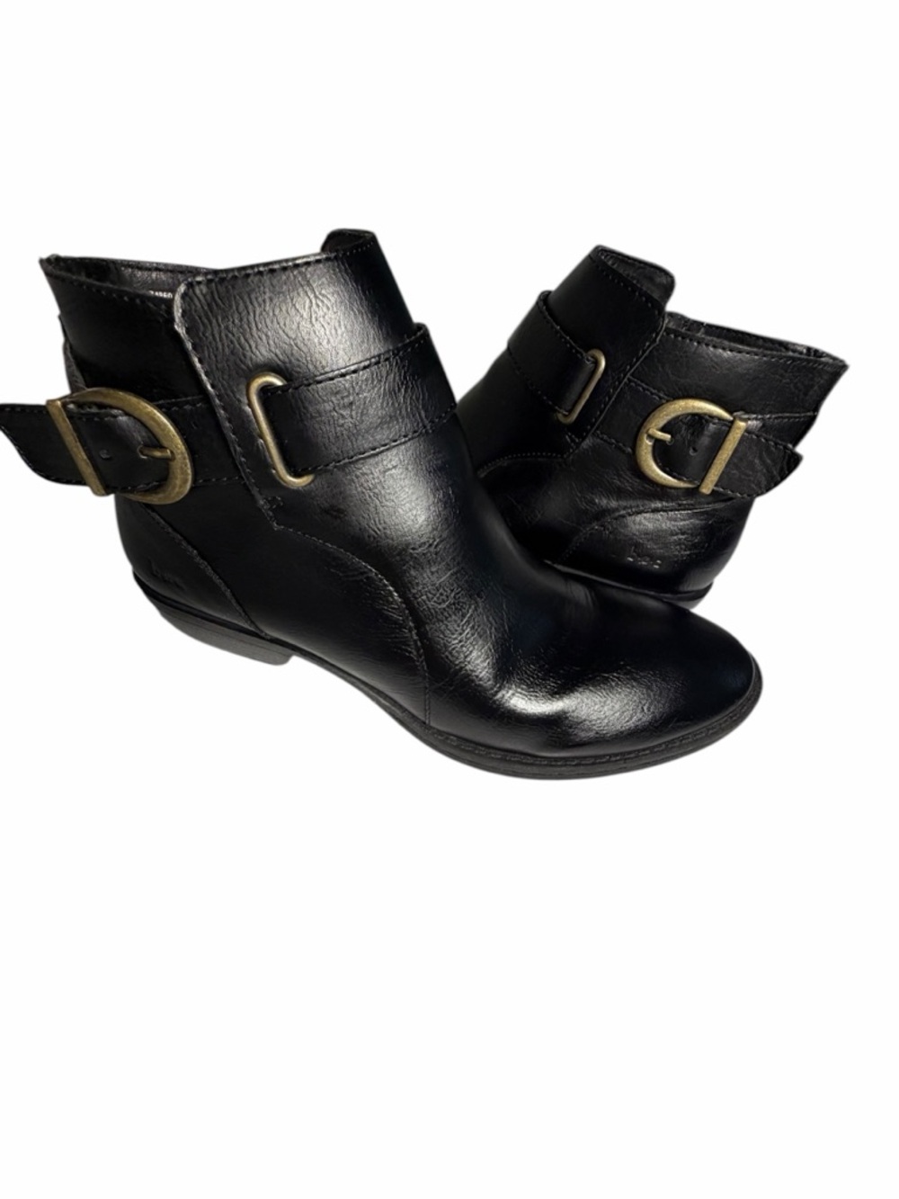 boc Black Moto Inspired Vegan Leather Ankle Boot with Buckle 8.5